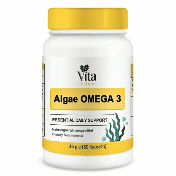 VITA ELIXIA Algae OMEGA 3 vegan capsules jar
