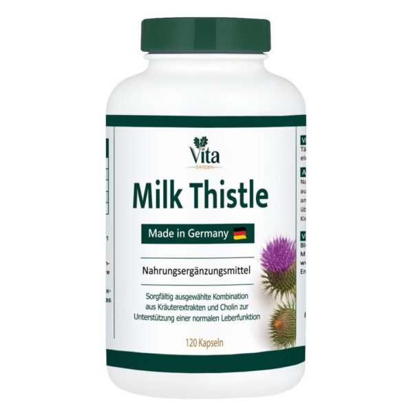 VITA ELIXIA Milk Thistle capsules jar for liver support