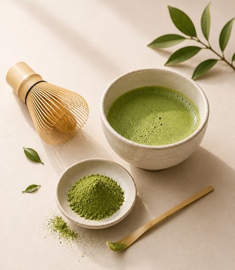 Ceremonial-grade organic matcha green tea powder