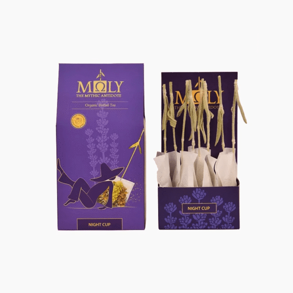 Moly organic herbal tea Night Cup pack with herbal tea sticks