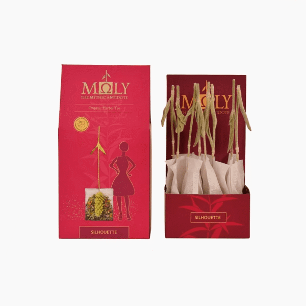 Moly organic herbal tea Silhouette pack with herbal tea sticks