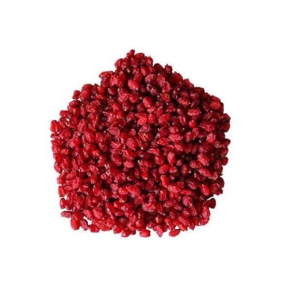 Close-up of dried organic barberries (zereshk)
